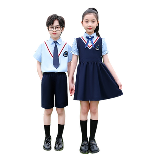 幼儿园园服夏装英伦风毕业照小学生班服校服儿童合唱表演服装六一