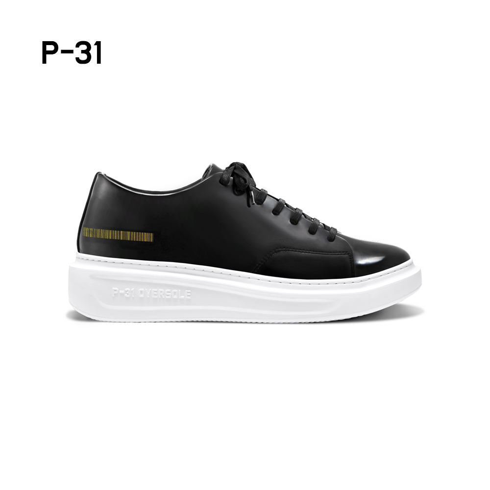 p31黑色内增高女鞋厚底小众潮鞋