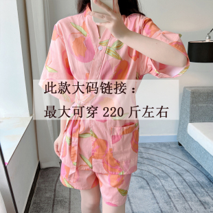 汗蒸服胸部双层不透特大码 女款 100%纯棉浴服桑拿服洋气可爱套装