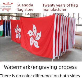 香港区旗港旗 紫荆花旗帜定做 水印雕印拔染工艺 3号192cm*128cm