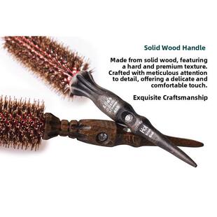 韩国美JJ毛滚梳专业美发吹风造型猪鬃毛圆梳内扣发廊卷发梳子