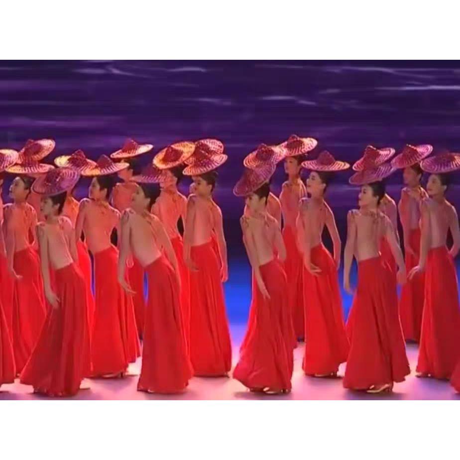 珊瑚颂舞蹈演出服斗笠帽子剧院舞蹈开场舞民族古典傣族服女群舞现
