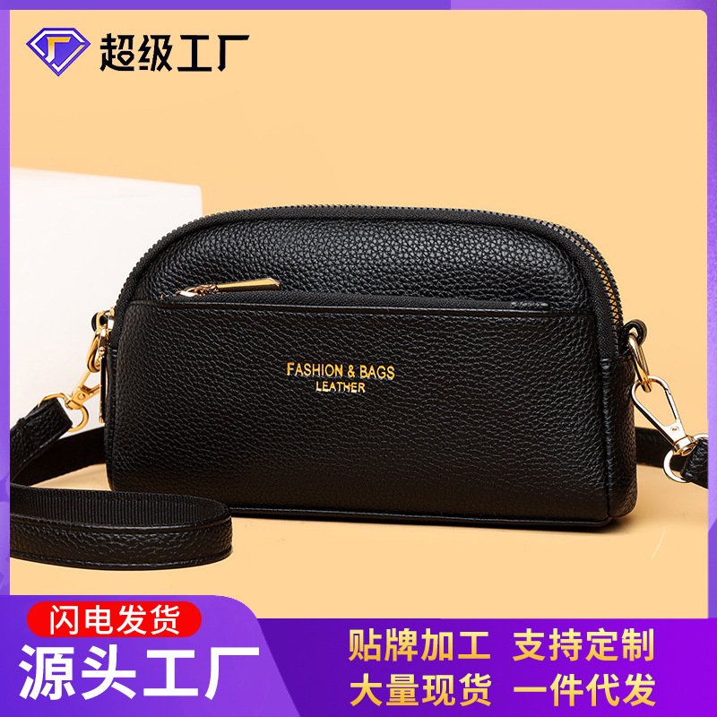 跨境软皮小方包女士新款休闲时尚中年妈妈单肩斜挎包便携手拿