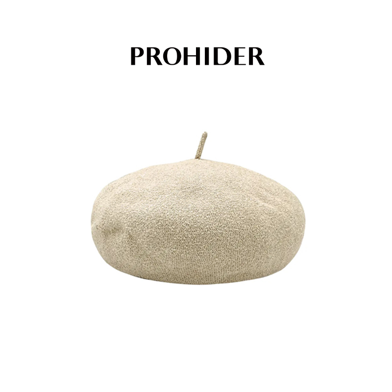 PROHIDER颇嗨 2024秋季新款圈圈纱蘑菇顶贝雷帽显脸小简约轻便女