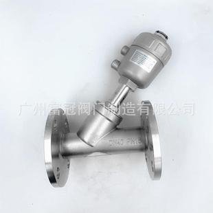 304不锈钢法兰式气动角座阀Y型蒸汽角座阀耐高温蒸汽角座阀