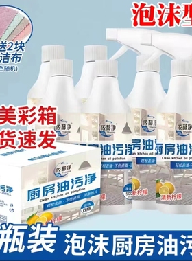 依郝净油污净泡沫型6瓶装厨房去重油清洁剂抽油烟机清洗剂不刺鼻