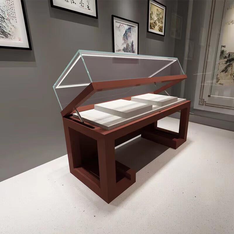 万普盾玻璃展示柜红色3100*1000*1200mm荣誉柜陈列柜样品展示柜展