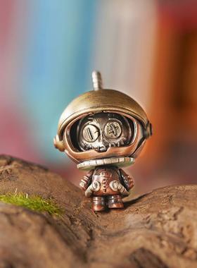 s925银宇航员个性复古风项链吊坠