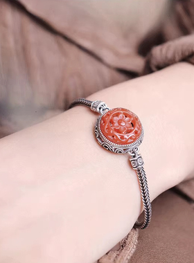 925银复古新中式腕上花香囊手链