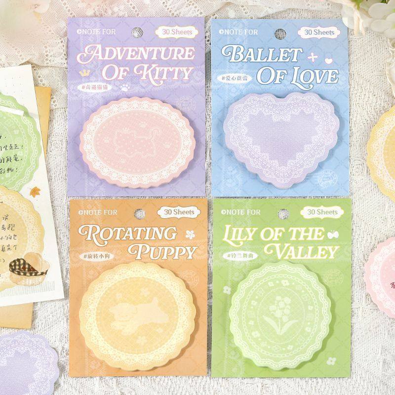 蕾丝圆舞曲异形便利贴N次贴可多巴胺色花纹边框DIY装饰贴手账素材,文具电教/文化用品/商务用品,便签本/便条纸/N次贴,淘宝优惠券,粉丝福利购,淘宝优惠卷