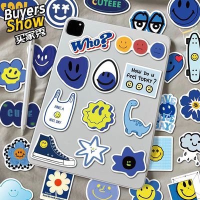 77张ins风韩系笑脸英文字母贴纸