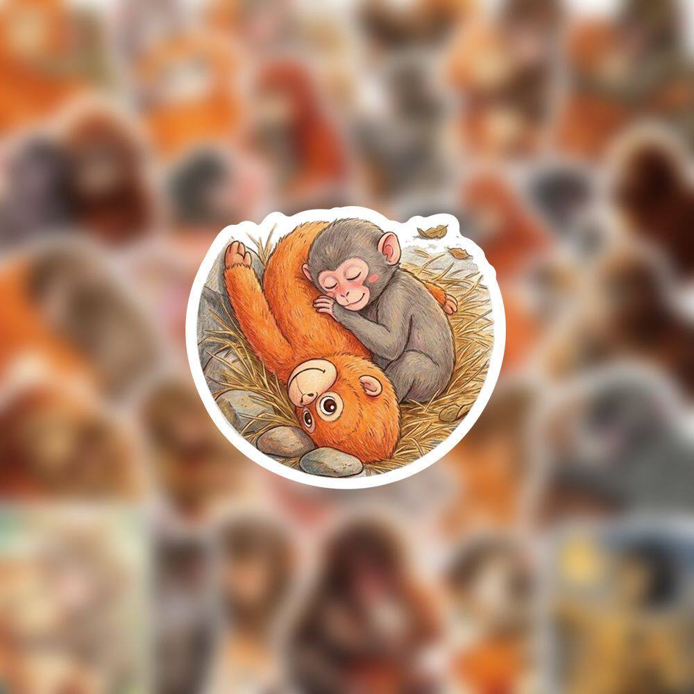 180贴猴子拳击小猴子Panchi卡通可爱贴纸萌系装饰创意个性diy素材