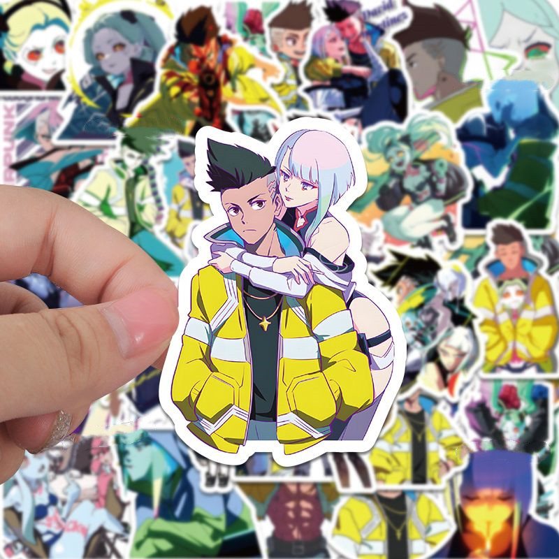 110张赛博朋克边缘行者贴纸大卫lucy露西 丽贝卡创意装饰贴画防水,文具电教/文化用品/商务用品,贴纸/立体贴纸,淘宝优惠券,粉丝福利购,淘宝优惠卷