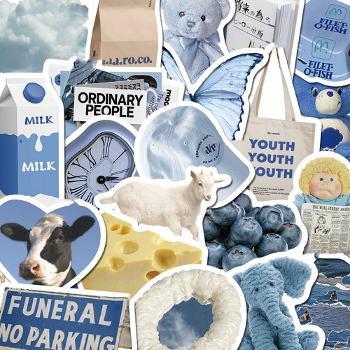 227张ins蓝色系装饰diy防水贴纸