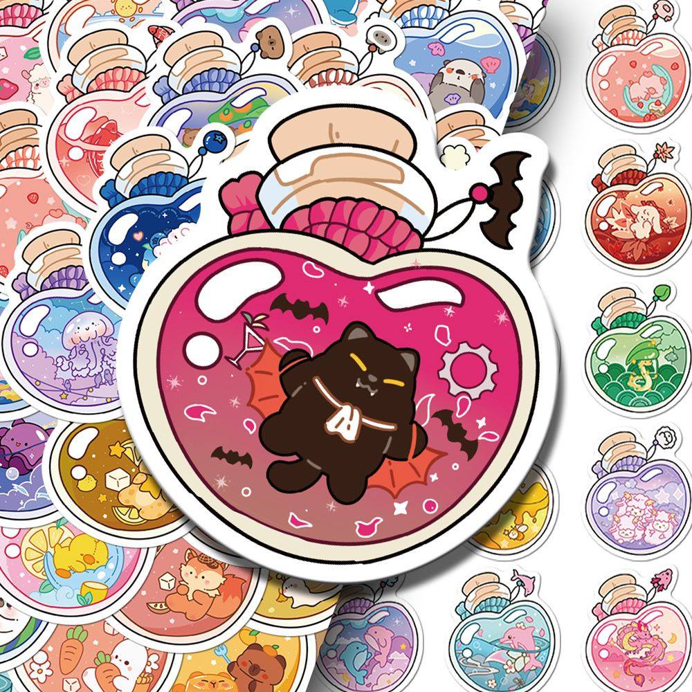 100张卡通可爱瓶子精灵贴纸