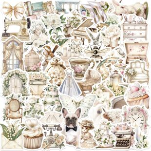 150张卡通白色文艺复兴涂鸦贴纸装饰吉他笔记本行李箱DIY跨境批发