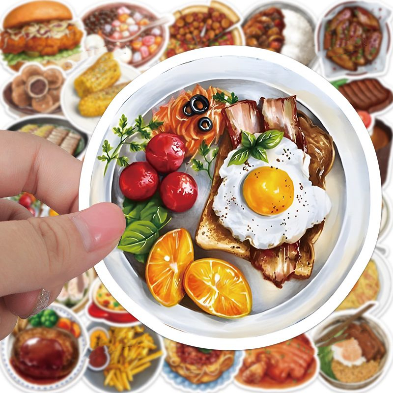 60张风味小吃美食贴纸