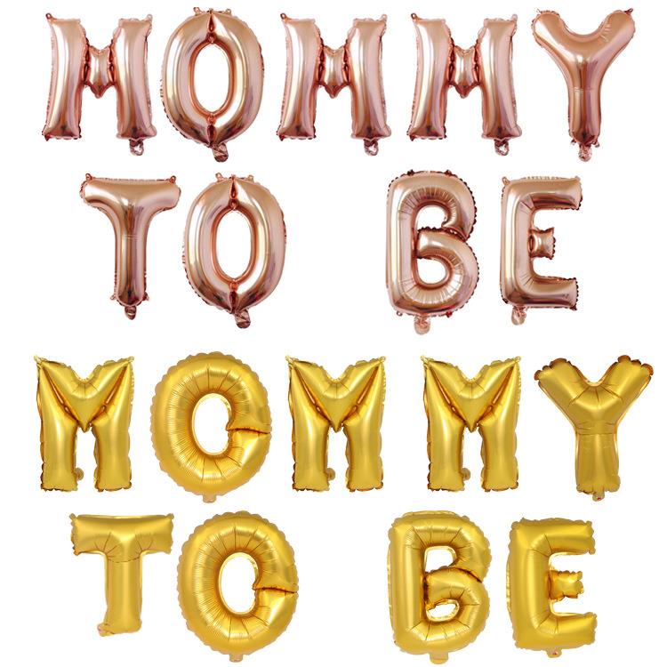 跨境 mommy to be字母套装 baby shower派对装饰用品铝箔气球