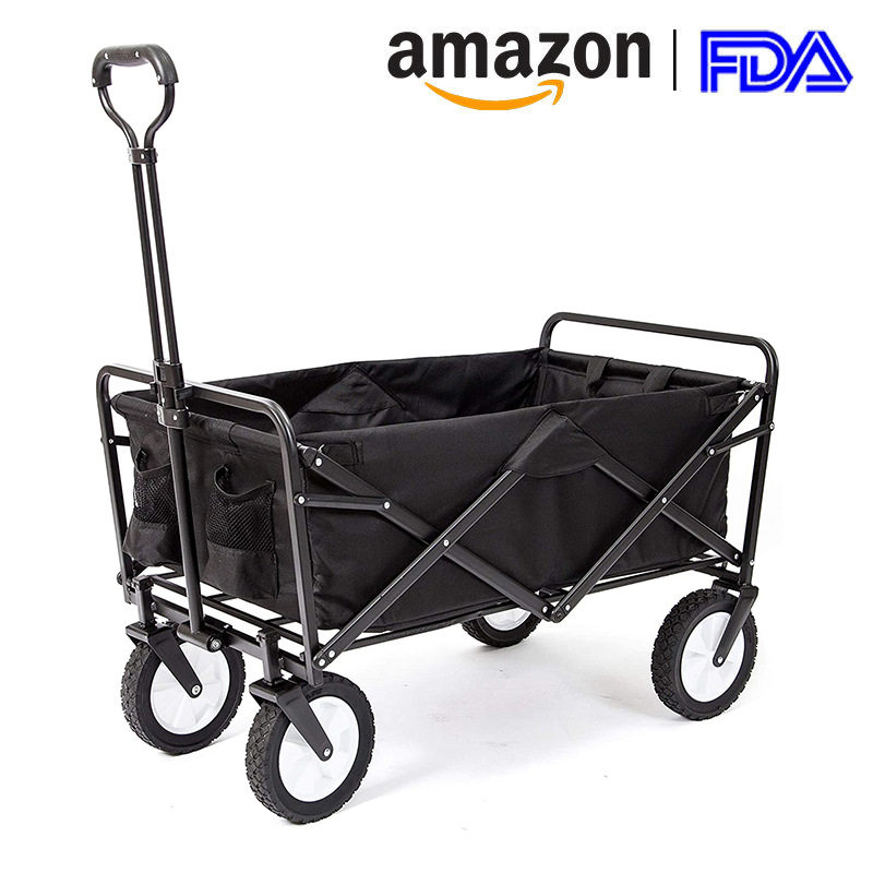 跨境户外折叠车摆摊拉杆车四轮小推车购物手拉车手推车便携野营车