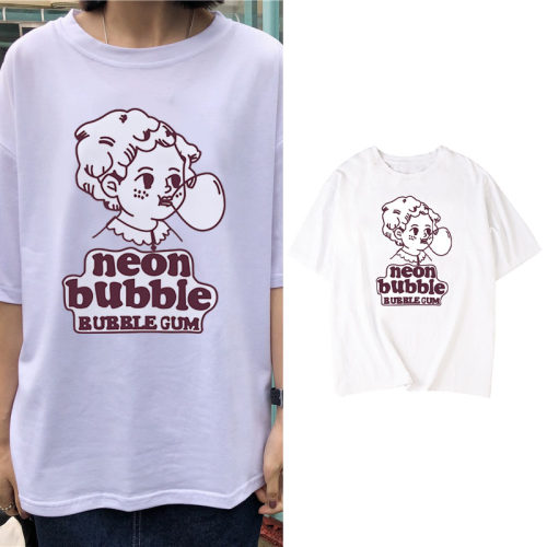 大码泡泡袖t恤卡通价格 大码泡泡袖t恤卡通图片 星期三