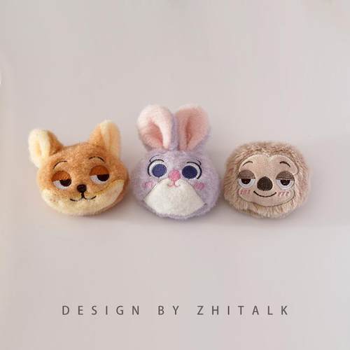 疯狂动物城系列卡通毛绒胸针