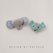 毛绒大象胸针配饰 可爱小象装 饰别针书包挂件