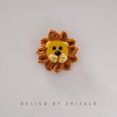 织语2023年新款 卡通日韩毛衣别针配饰小狮子徽章 毛线狮子胸针