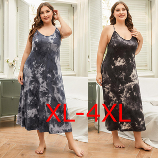 Home service Plus size sexy pajamas big fat women long dress
