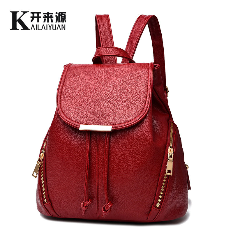 双肩包包2018新款纯色耐磨潮女背包春夏新款学生时尚休闲韩版女包,运动包/户外包/配件,单肩背包,淘宝优惠券,粉丝福利购,淘宝优惠卷