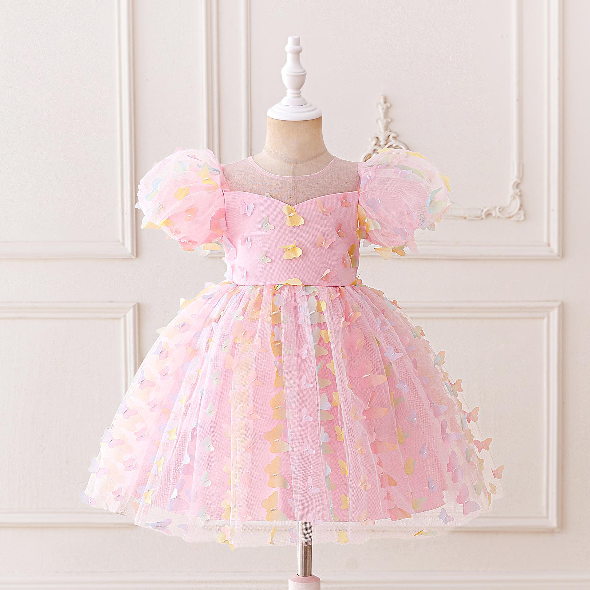 跨境儿童礼服泡泡袖贴花