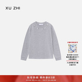 ZHI2025秋季 新品 宝石装 饰长袖 T恤