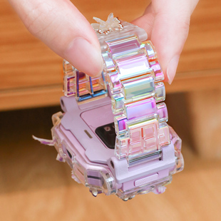 蝴蝶炫彩磁吸闪扣表带d2 z7s防摔表壳d2a z6s z10 q1a z9少年版 适用小天才电话手表z11保护套q1s