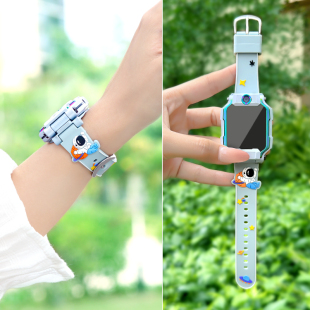 Z6巅锋卡通滴胶表带Z5 Z1S 适用小天才电话手表表带Z9 Y7通用儿童透气硅胶手腕带保护套Z2 Z7S Q1A Z8A