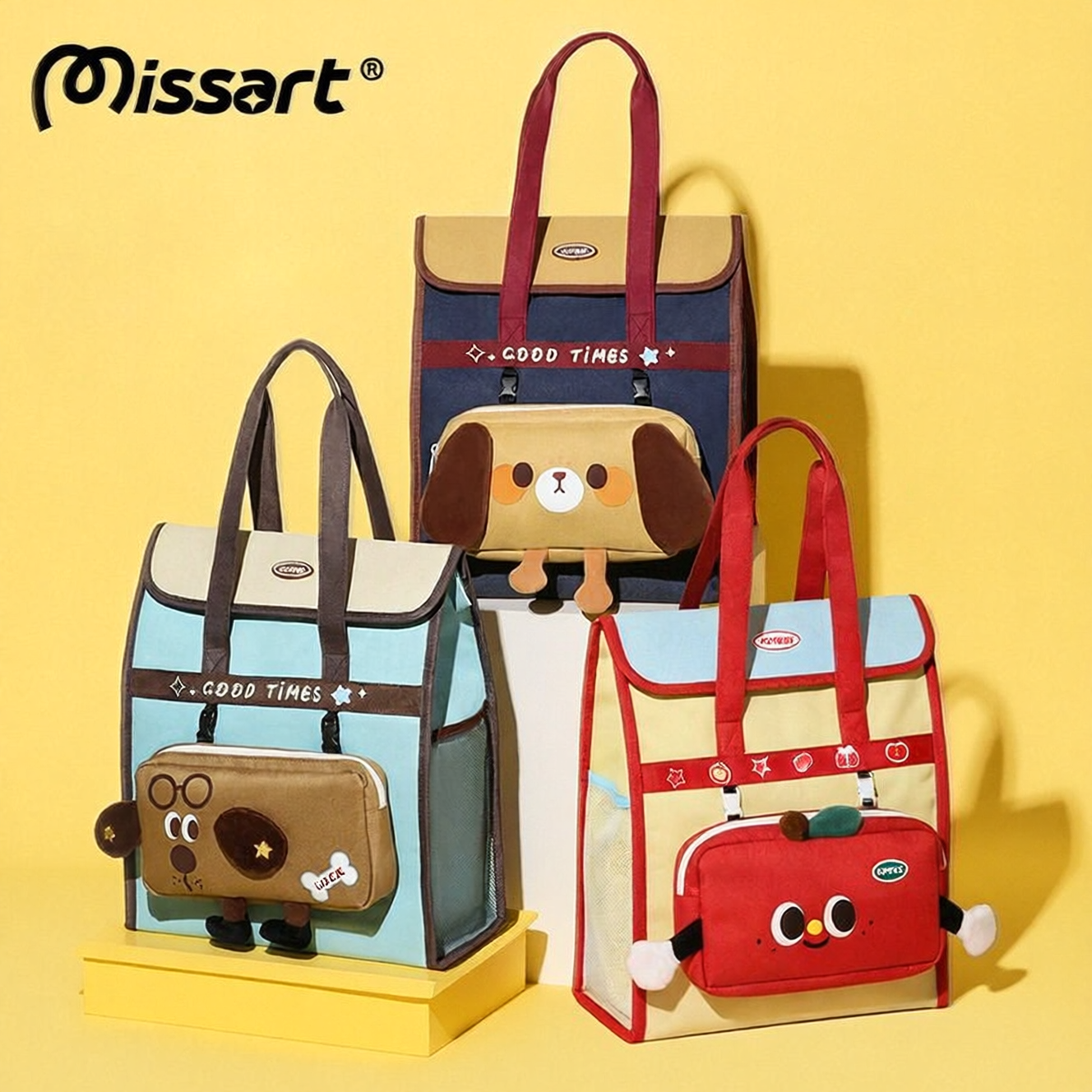 Missart [可双肩背] 动物乐园补习袋卡通大容量小学生拎书手提儿童辅导班课外学习补课男收纳袋女孩美术书包
