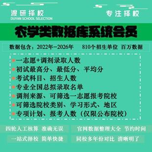 农学门类考研择校大数据数据库院校规划拟录取统计查询