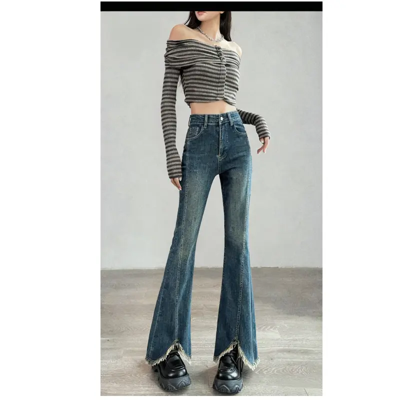 NOno大码女装秋冬大码高腰显瘦微喇梨形身材新爆款牛仔裤,女装/女士精品,牛仔裤,淘宝优惠券,粉丝福利购,淘宝优惠卷