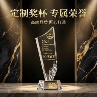 定做水晶奖杯定制创意高档冠军马年奖牌公司企业优秀员工颁奖奖牌