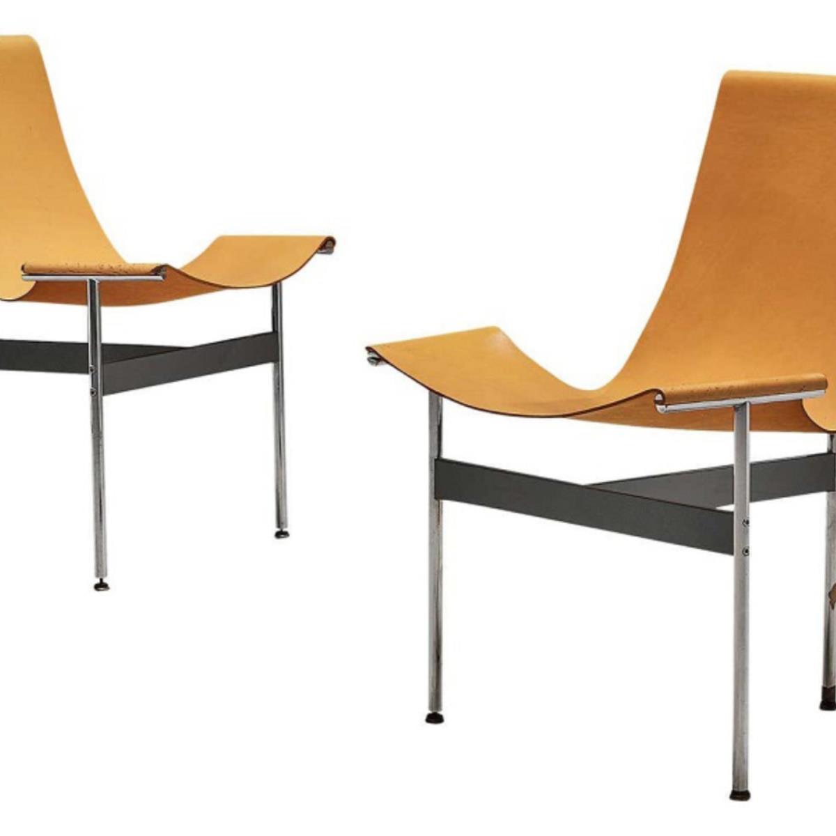 简艺 简约不锈钢框架硬皮马鞍皮餐椅现代轻奢家居休闲创意洽谈椅