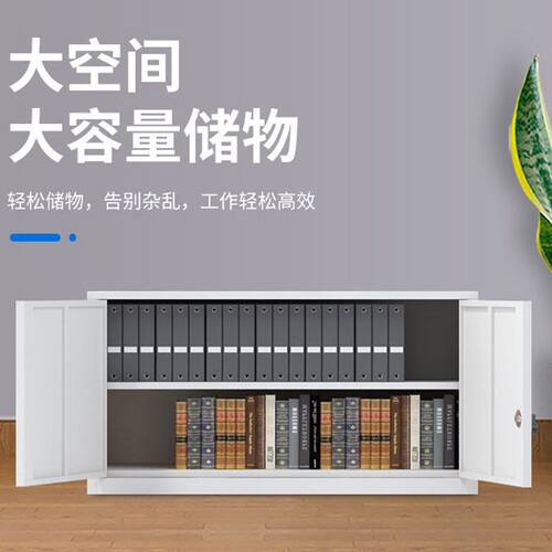 加厚铁皮单节柜加层板办公室a4文件档案柜带锁家用矮柜子储物柜子