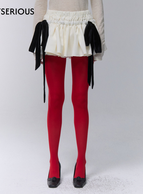 Assignments 2025秋季新款设计感蝴蝶结短裙女时尚复古短款半身裙