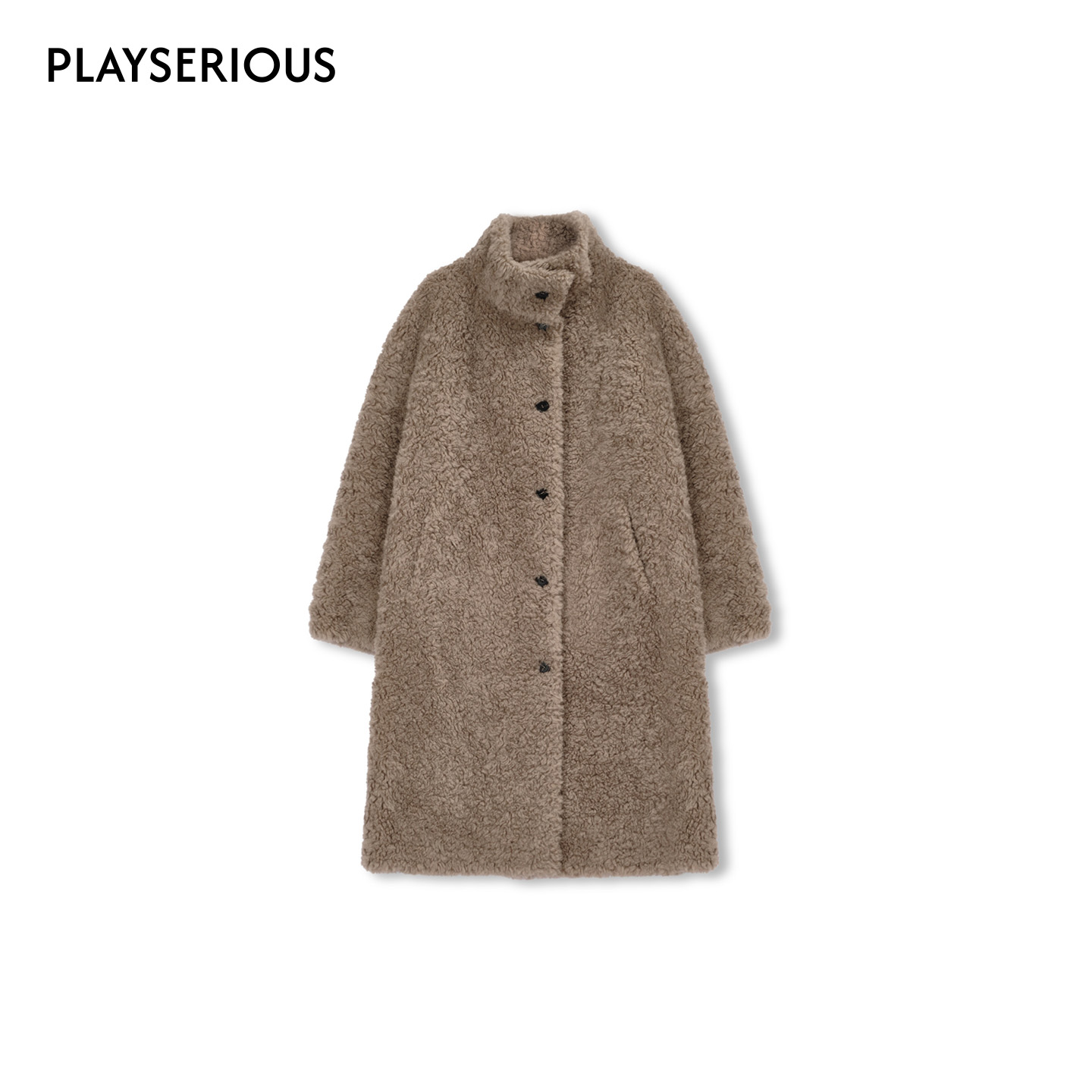 CONCISE-WHITE简白 2025秋冬新款立领羊毛外套胶囊系列宽松大衣女