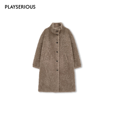 CONCISE-WHITE简白 2025秋冬新款立领羊毛外套胶囊系列宽松大衣女