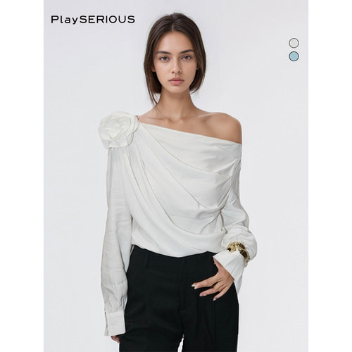 KIKICHAU宽松显瘦纯色长袖衬衫