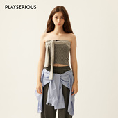 LACERTA 抹胸背心 设计感短款 2026春夏新款 针织波点绑带抹胸女时尚