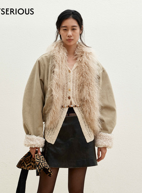 Medium Well 2025秋季新款毛领沙卡夹克外套简约百搭夹克