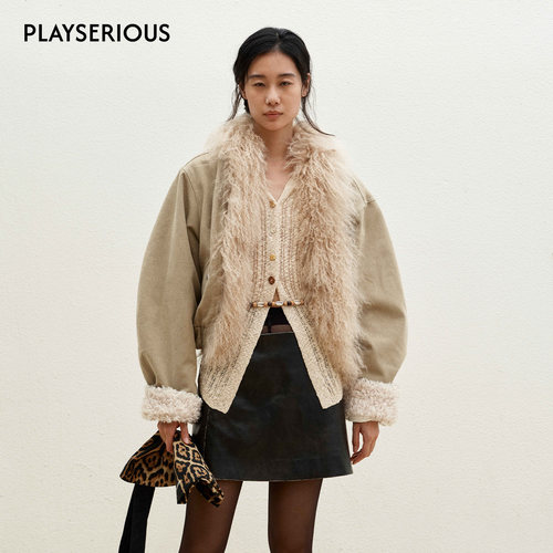 Medium Well 2025秋季新款毛领沙卡夹克外套简约百搭夹克