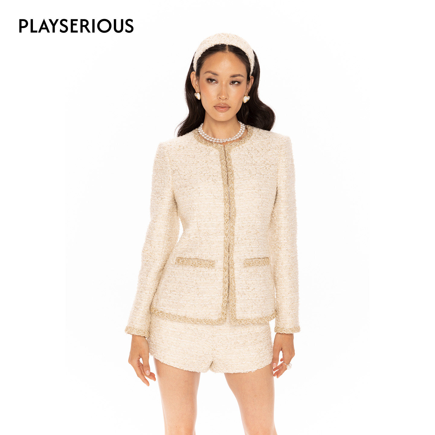 【徐如蓝同款】Nana Jacqueline25秋季新款金葱织带外套短裤套装,女装/女士精品,时尚套装,淘宝优惠券,粉丝福利购,淘宝优惠卷