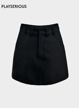 SSPARKLING 24秋冬新款小众简约星空短半裙（配皮带）