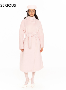 【方圆徐如蓝同款】Nana Jacqueline 25秋冬新款立领钻扣纯色大衣