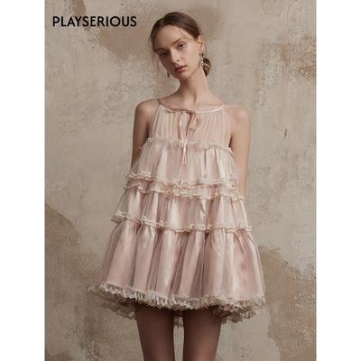 【杨肸子同款】Fa sogno珐颂春夏新款蕾丝舞曲连衣裙蛋糕蓬蓬裙